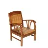 Fauteuil colonial en teck et bambou