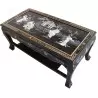 Table chinoise de salon laque noire avec incrustations de nacre