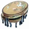 Grande table de salon chinoise laquée et 6 tabourets