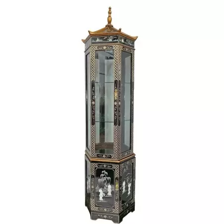 Vitrine chinoise laquée deux modules