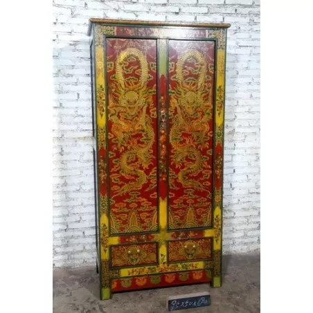 Armoire tibétaine des dragons rouges