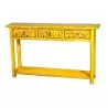 Console tibétaine jaune 3 tiroirs