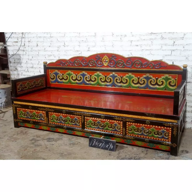 Sofa tibétain 185x60x80cm - 4 tiroirs