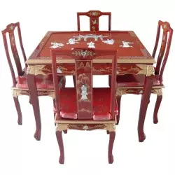 Table, china and 4 chairs