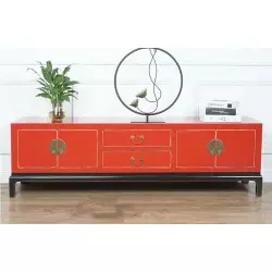 Meuble TV rouge 183x46x53