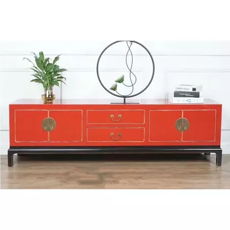 Meuble TV rouge 183x46x53