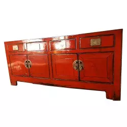 Grand buffet chinois ancien rouge