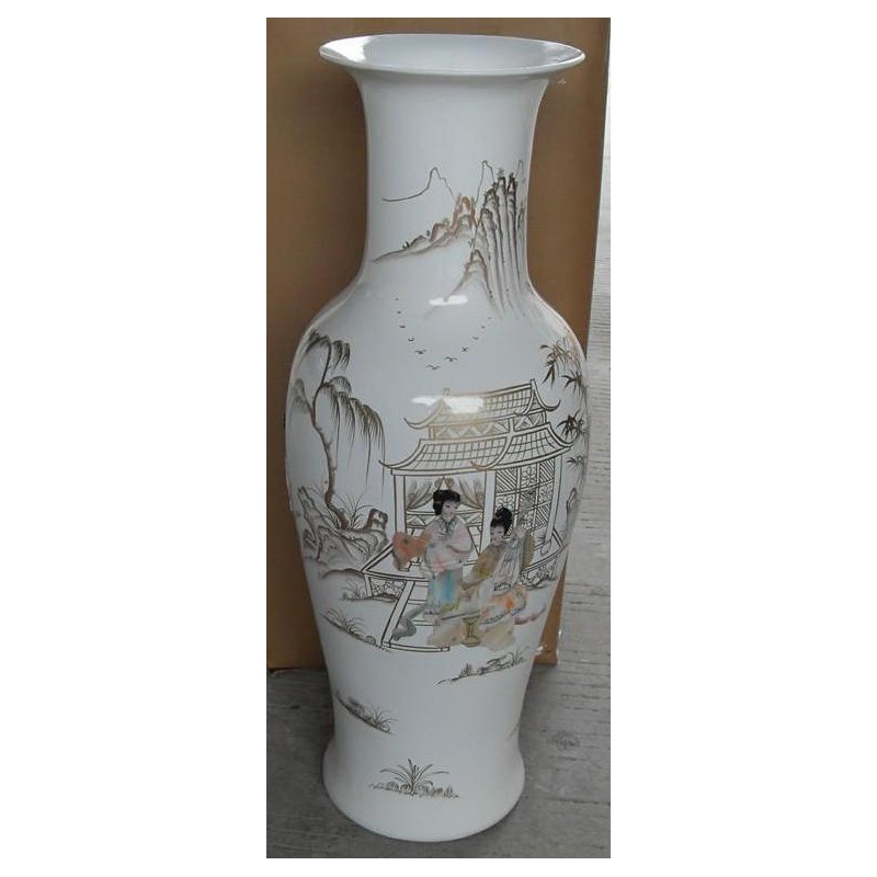 Vase chinois incrusté nacre