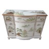 Buffet chinois laqué blanc motifs fleurs et oiseaux