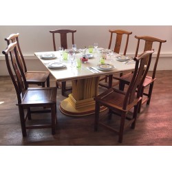 Table-chinese elm with 4 chairs