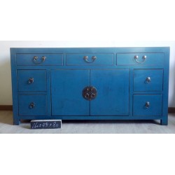 Buffet chinois bleu 2 portes 7 tiroirs