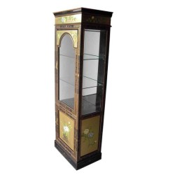 Vitrine chinoise laque mordorée