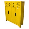 Buffet chinois jaune 8 tiroirs 4 portes