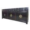 Grand buffet chinois noir 6 portes 6 tiroirs