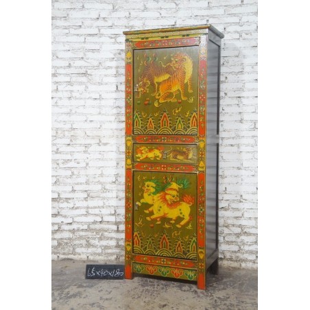 Armoire tibétaine des tigres du monastère Sera