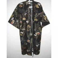 Yukata japonais noir bambou