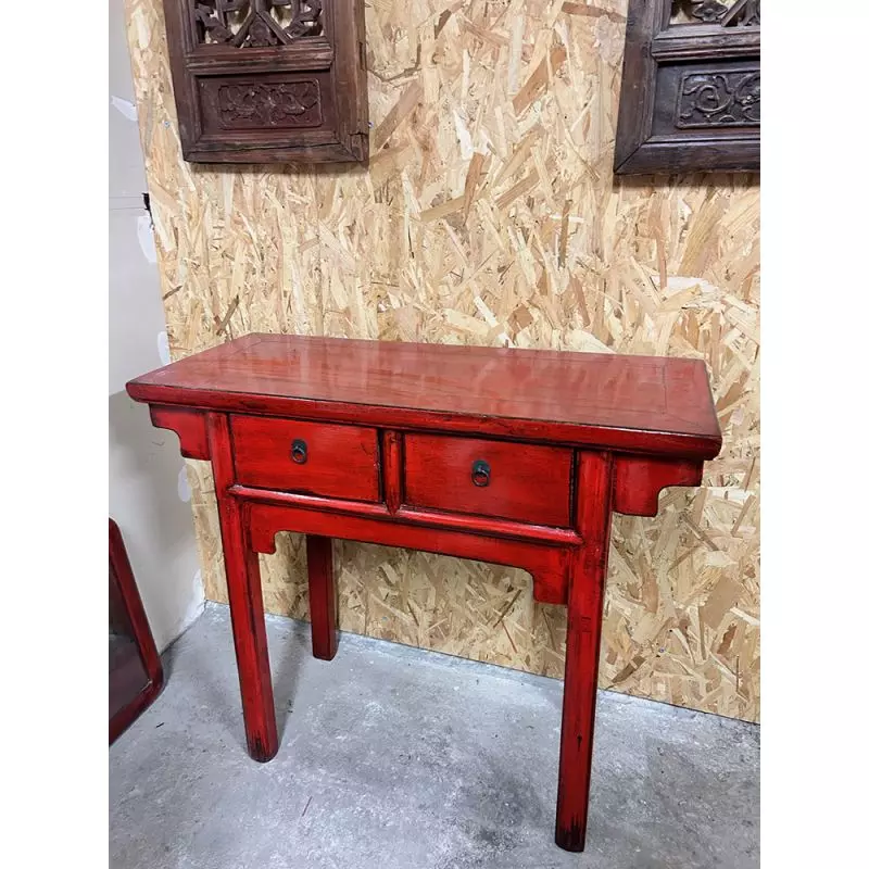 Console chinoise ancienne rouge