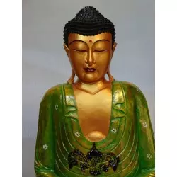 Bouddha sculpté et peint