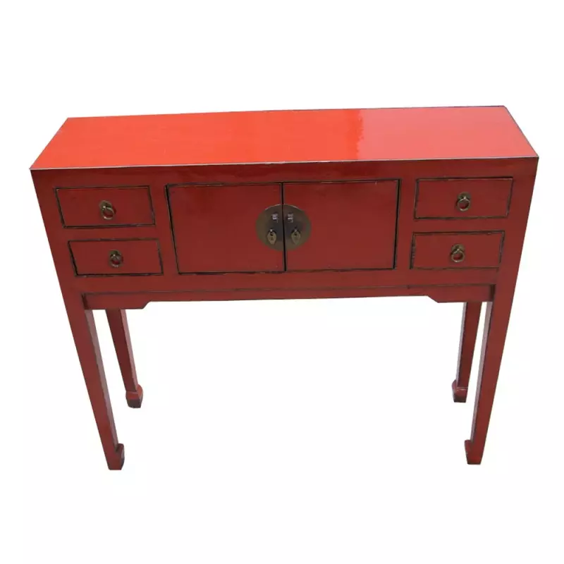 Console chinoise 4 tiroirs 2 portes