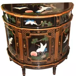 Meuble chinois d'appoint demi-lune