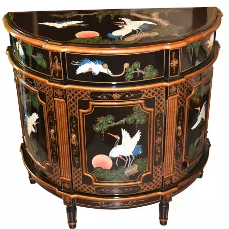 Meuble chinois d'appoint demi-lune