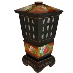 Lampe chinoise pagode laquée