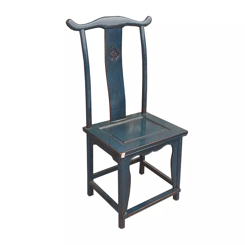 Chaise chinoise bleue patiné