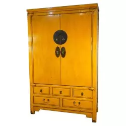 Armoire de mariage chinoise jaune