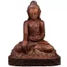 Bouddha birman ancien en bois - Mudra Bhumisparsha