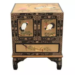 Bedside cabinet, chinese gold leaf