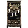 Armoire chinoise laque noire avec incrustations