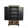 Armoire chinoise laque noire avec incrustations