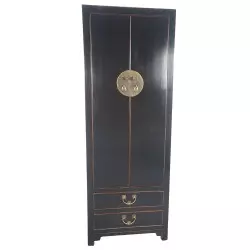 Armoire chinoise noire patinée à l'ancienne