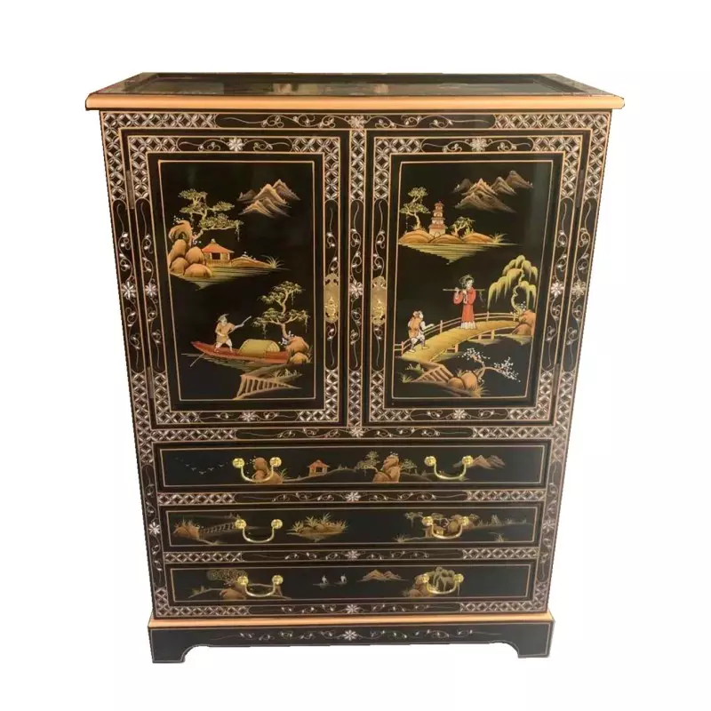 Armoire chinoise laque noire